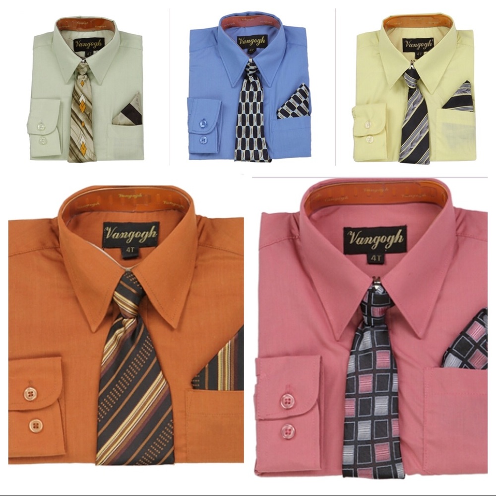 NWT ~ VANGOGH Boys Toddler Formal Shirt & Tie